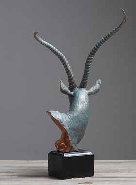 欧式羚羊头摆件创意抽象家居装饰品客厅办公室玄关摆设商务礼品