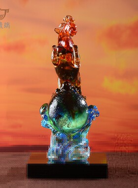 热销工艺品 古法琉璃马家居摆件公司企业开业庆典升职庆祝礼品