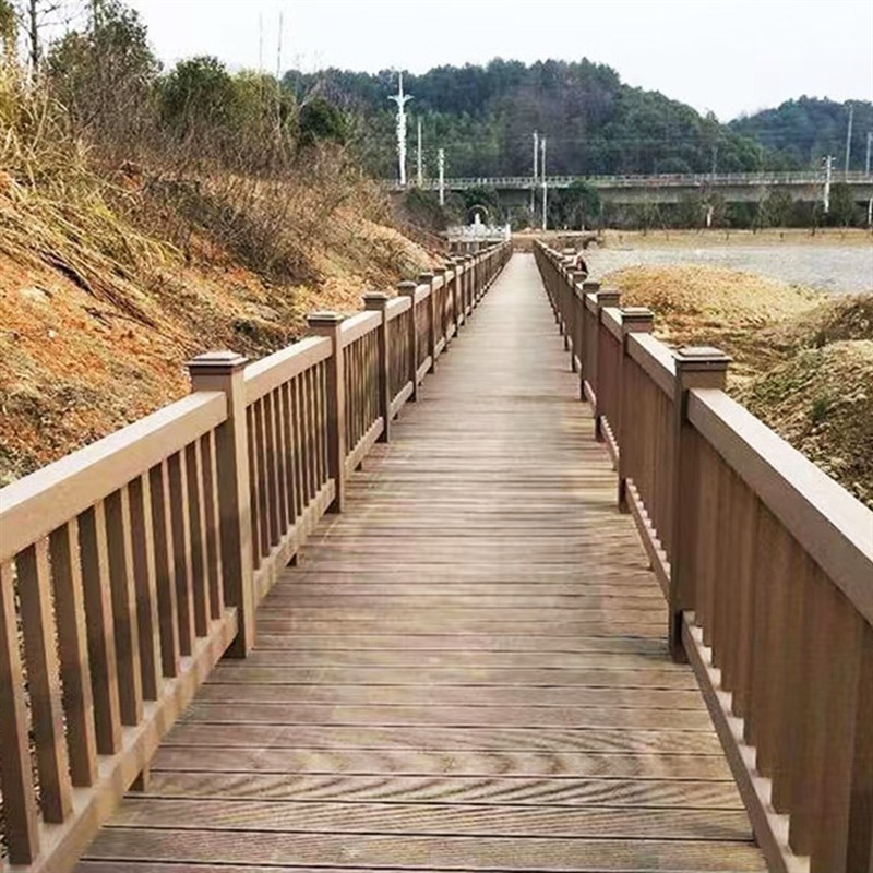 塑木地板工厂木塑板栈道栏杆护栏塑木座椅长凳户外地板木塑工厂 - 图1