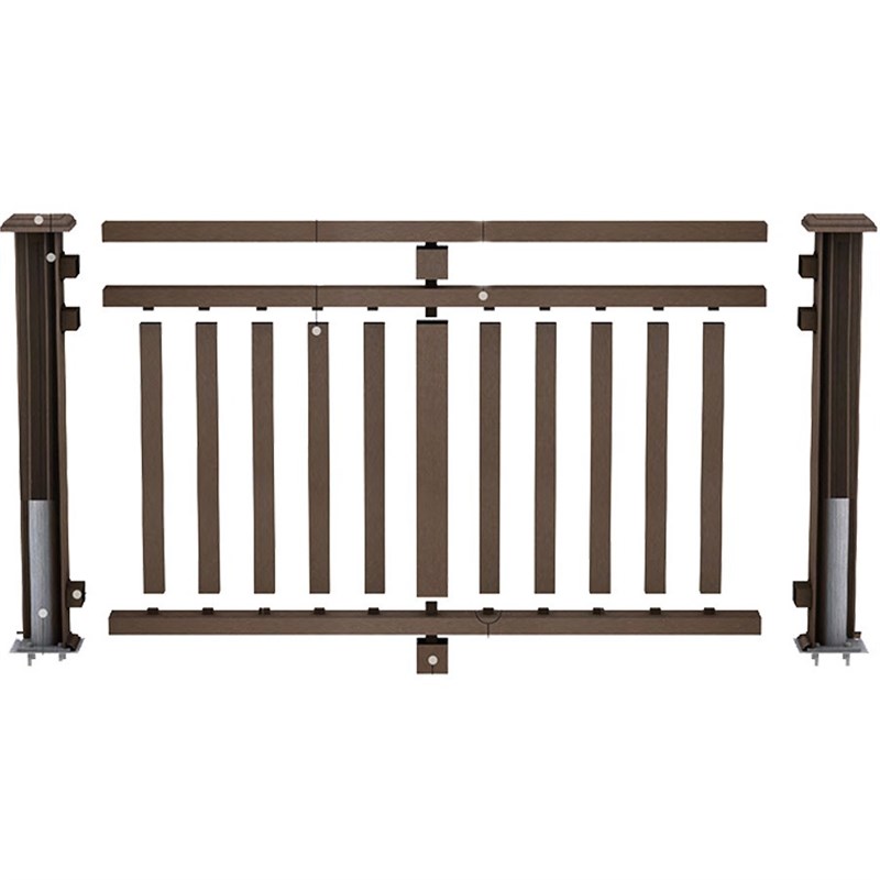 塑木地板工厂木塑板栈道栏杆护栏塑木座椅长凳户外地板木塑工厂 - 图2