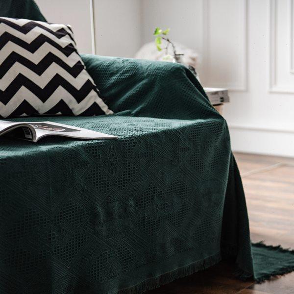 盖布沙发巾全盖简约纯色沙发垫北欧轻奢墨绿色沙发套沙发罩布全包,淘宝优惠券,粉丝福利购,淘宝优惠卷