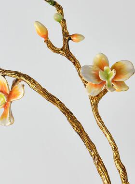 礼品黄葫芦陶瓷摆件花瓶珐琅彩装饰品鸿运新中式客厅电视柜福禄