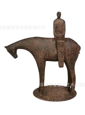 电镀小金马摆件云贵川西南地区酒店售楼处样板房台面树脂羊马雕塑