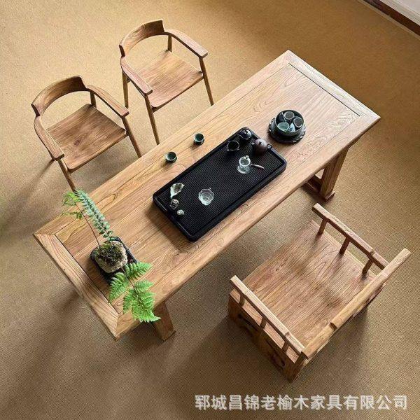 复古做旧老榆木大板桌茶桌茶台实木餐桌长方形公书桌原木吧台桌,淘宝优惠券,粉丝福利购,淘宝优惠卷
