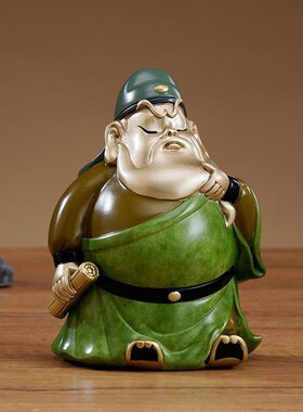 盛凡黄铜公关二爷大号摆件铜武神家用铜关羽武黄圣关公版财工厂