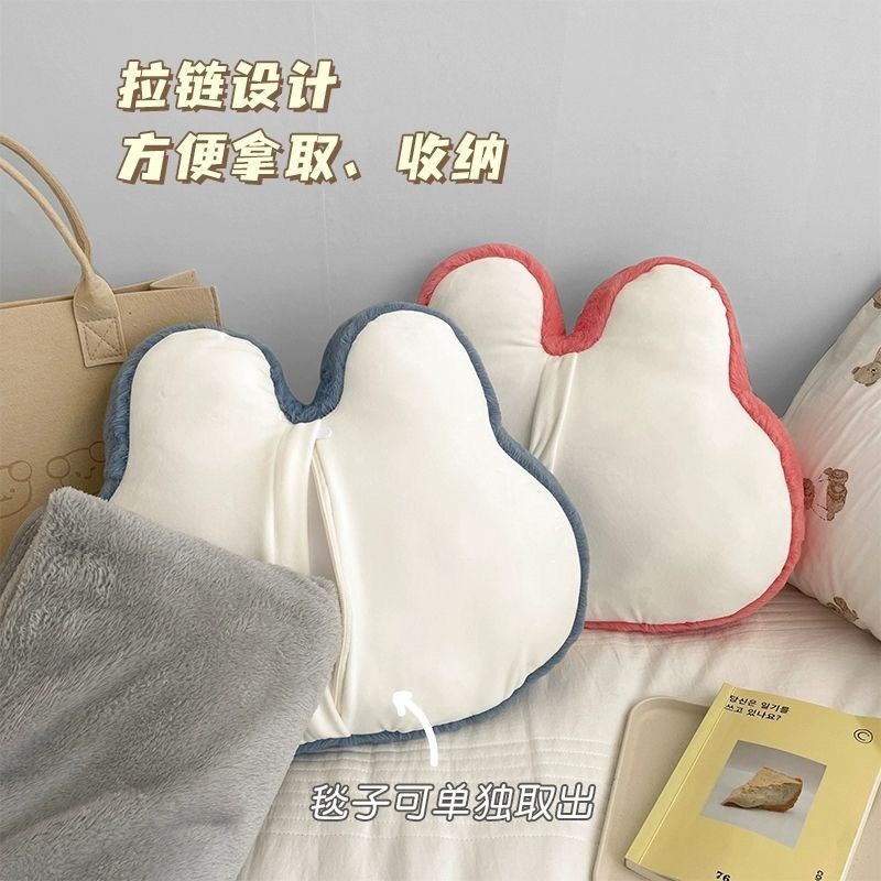 加厚抱枕被子两用猪o抱枕办公室午睡小枕头车载毛毯靠枕毯子二合 - 图3