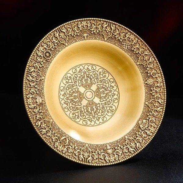 尼泊尔纯铜八吉祥雕花护法杯家用供具黄铜贡酒杯供护杯供茶杯大号,淘宝优惠券,粉丝福利购,淘宝优惠卷