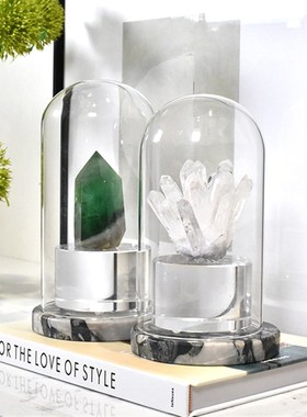 现代创簇天然白晶意水晶摆件别墅样板软客厅酒柜玄关桌面间装饰品