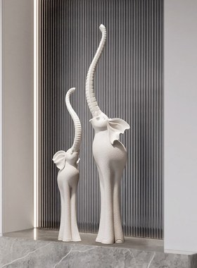 大象一对玄关装饰摆件p高级感客厅电视柜酒柜招财搬家乔迁新居礼