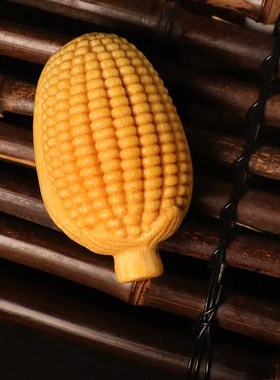 正宗【金玉满堂】实心竹大玉米龙血竹文玩把件带白菜花生粒粒饱满