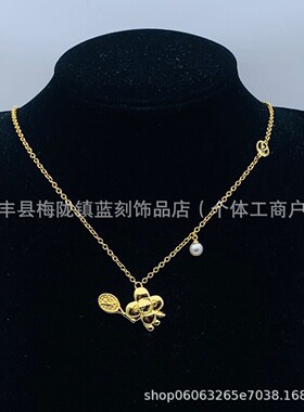 驴家项链女高品质四叶五花V字母老花尖花满钻锁骨链对版工厂