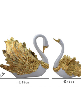 树脂电镀大号天鹅工艺品 情侣天鹅家居样板房卧室装饰品结婚礼品