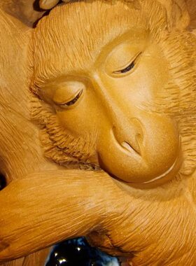 猴子摆件和谐石湾陶瓷公仔中式手工家庭和睦装饰品