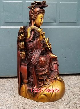 黄铜地母娘娘铜像铜后土夫人地母元君铜像家用工艺礼品摆件定做
