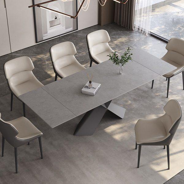 轻奢可伸缩折叠岩板餐桌椅意式极简现代简约小户型家用长方形饭桌,淘宝优惠券,粉丝福利购,淘宝优惠卷