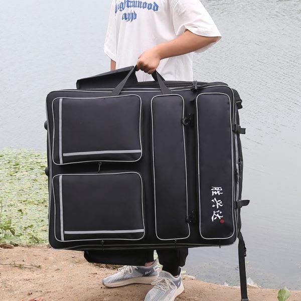 加大欧式钢丝定型双层钓椅包加厚防水可拆卸手提双肩背全套渔具包,淘宝优惠券,粉丝福利购,淘宝优惠卷