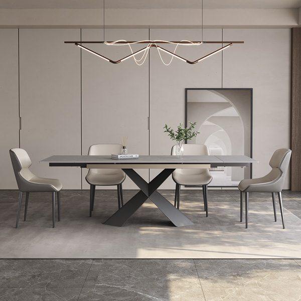 轻奢可伸缩折叠岩板餐桌椅意式极简现代简约小户型家用长方形饭桌,淘宝优惠券,粉丝福利购,淘宝优惠卷