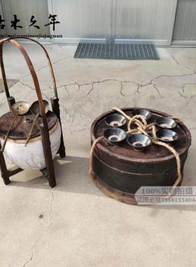 怀旧老物件豆腐脑挑子老式卖豆腐脑扁担挑子旧式老豆腐叫卖挑子