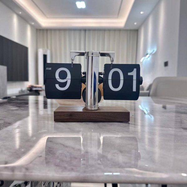 创意简约自动翻页时钟复古客厅桌面摆件家居数字机械座钟,淘宝优惠券,粉丝福利购,淘宝优惠卷