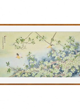 许国华-鸟语花香 客厅装饰画餐厅挂画 国画花鸟平安幸福春意满堂