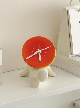 陶瓷时钟客厅装饰摆件桌面收纳盒玄关摆件装饰品办公室乔迁礼物