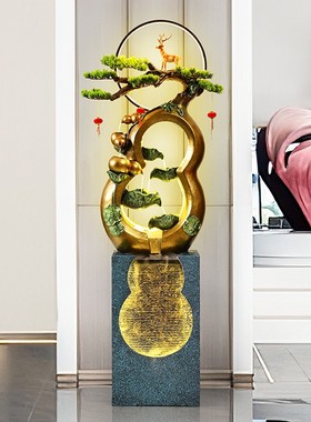 新中式流水喷泉摆件葫芦客厅家居电视柜装饰品循环水景观开业礼物