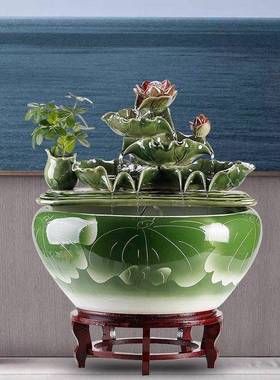 威弗列德桌面招财家居流水生财摆件循环水喷泉景观创意办公室摆件