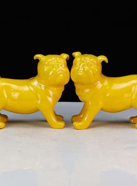 手工中式陶瓷狗摆件生肖家居客厅办公桌电视酒柜装饰工艺礼品摆设