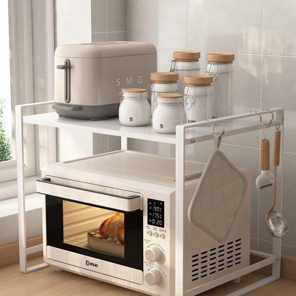 厨房微波炉置物架烤箱架子家用台面桌面双层可伸缩电饭锅煲收纳架,淘宝优惠券,粉丝福利购,淘宝优惠卷