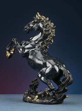 黄铜跃马摆件家居办公室马到成功桌面工艺品店铺开业礼品彩铜跃马