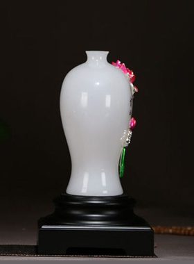 白玉琉璃花瓶摆件家居客厅家用插花现代简约创意电视柜摆设装饰品