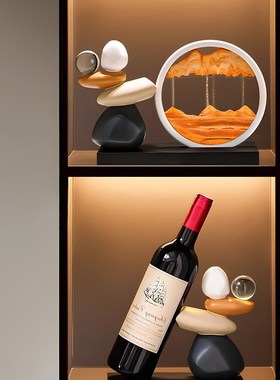 石润流沙画装饰客厅电视柜酒柜入口灯豪华U高端装修办公室