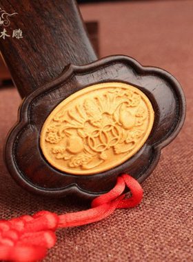 红木黑檀木平安如意摆件木雕实木家居木制摆件工艺品桌面客厅