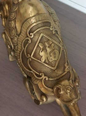 纯铜牛摆件福字钱串子牛铜摆设家居客厅店铺旺市牛工艺品中式礼品