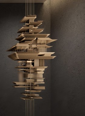 易凌琪抽象创意玻璃纤维雕塑不锈钢雕塑酒店大堂销售部W大厅过道