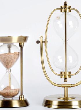 金属材质沙漏计摆器 DIY定刻制字 可装沙玻璃容器 客厅时件