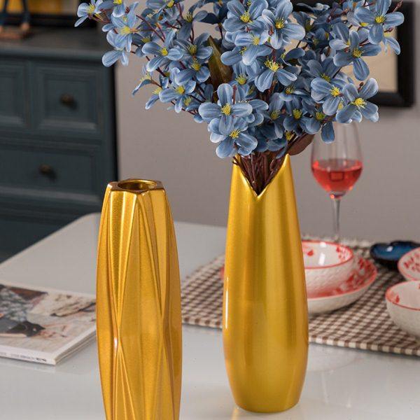 30cm金色陶瓷花瓶摆件 客厅插花鲜花水养 简约现代富贵竹花瓶水培,淘宝优惠券,粉丝福利购,淘宝优惠卷