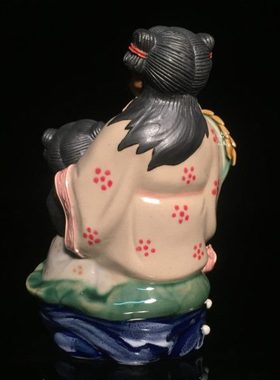 石湾公仔陶瓷和合人物摆件创意家居电视柜工艺品客厅摆设亲友送礼