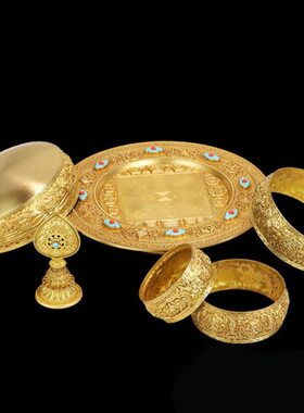 松吉仓 慧宝密宗产品曼扎配托盘 37供修法供品佛具纯铜供曼扎小号