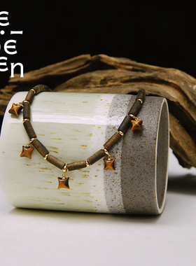 MEIDEHEN美得很沉迹寻香·沉香桶珠五叠虎睛石项链新年礼物