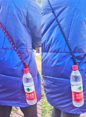 饮料瓶斜挎背带手纯绳工编织伞绳矿泉水水绳便携水杯挂绳瓶壶绳