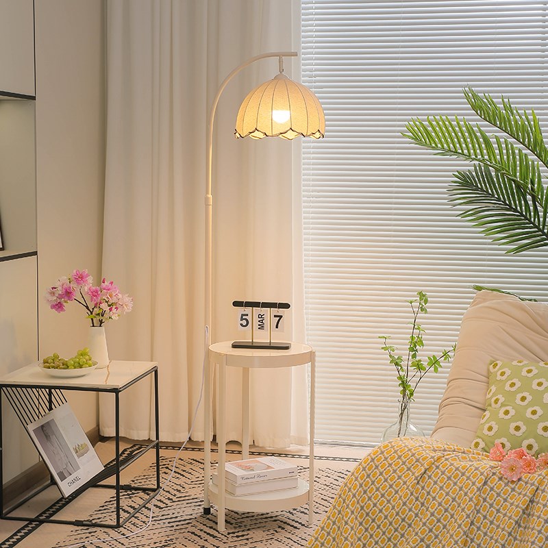 French cream style floor lamp living room sofa next to high-end atmosphere shelf bedroom U bedside counter lamp one