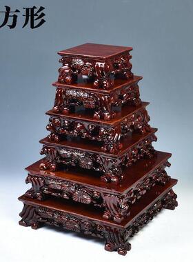 泰山石底座奇石底座72628019实木长方可摆挖槽花盆座件底玉石头底