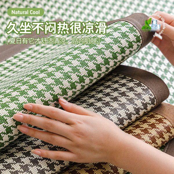2024新款凉感藤席直排沙发垫夏天凉席坐垫防滑夏季套罩级感盖布,淘宝优惠券,粉丝福利购,淘宝优惠卷