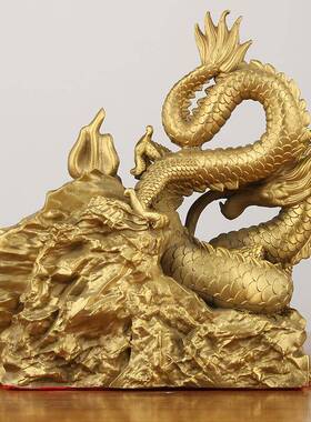 黄铜避门火厨房西北角龙化烧解火天乾位摆件补角铜215器摆件