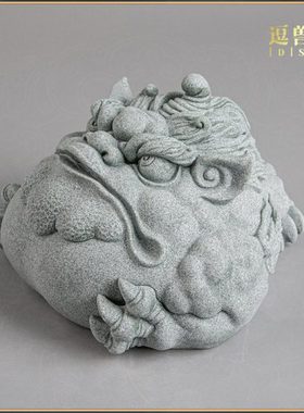 逗兽记鱼缸造景富的流油招财金蟾家居创意精品国潮桌面茶宠摆件