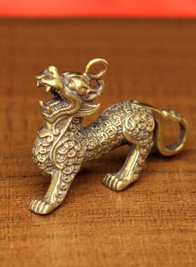 迷你小号复古铜器招财铜钱貔貅桌面小摆件茶宠创意礼品黄铜工艺品