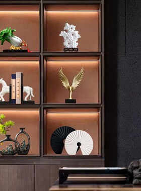新中式书靠摆件书房书柜书挡办公室桌面装饰品家居电视柜创意摆饰