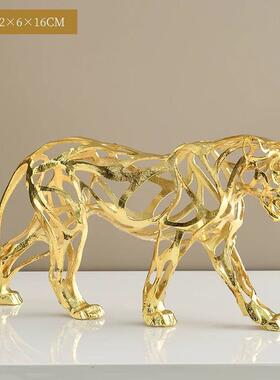欧玄创意几何镂空1148动雕塑物金摆件属客厅关家居饰品