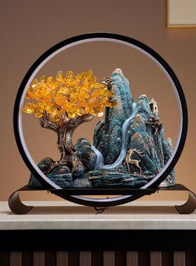 新中式高山EPJ流水家摆件客玄厅关房茶几电视柜装书饰乔迁居新居